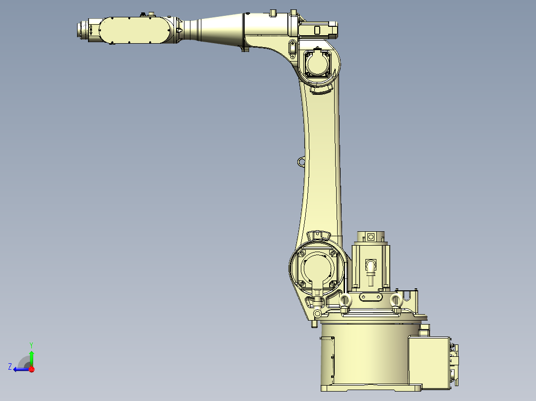 自设计1.6M臂长六轴机器人三维SW模型右视图