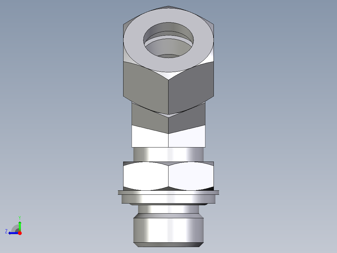 卡套式工业通用硬管接头EO_Adjustable_locknut_45_deg_elbow_VEE15ZLRCF右视图
