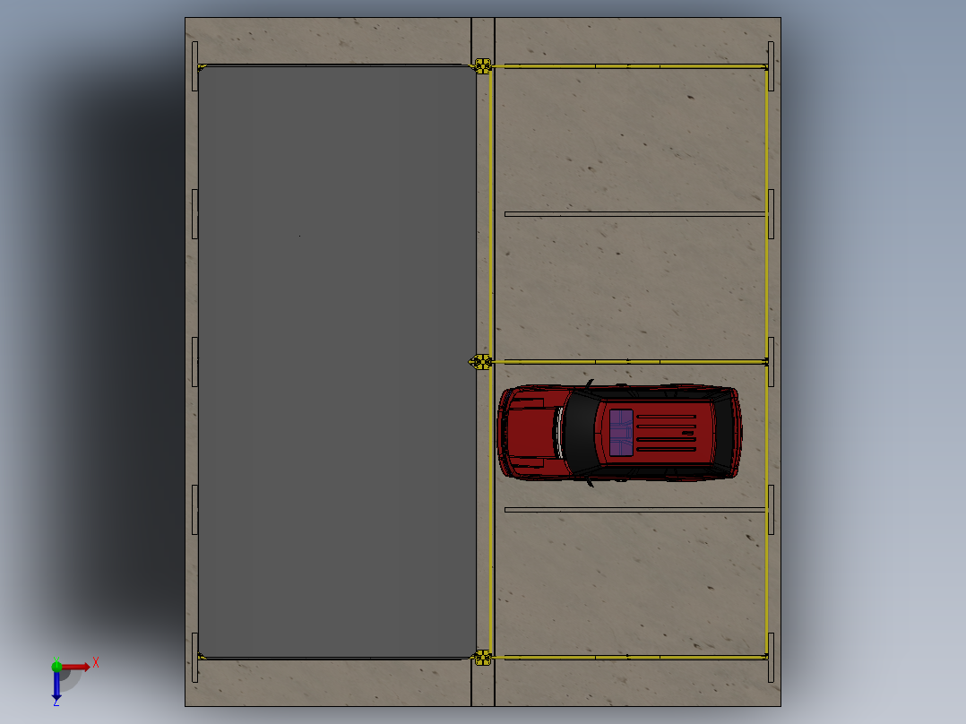 汽车停车棚俯视图