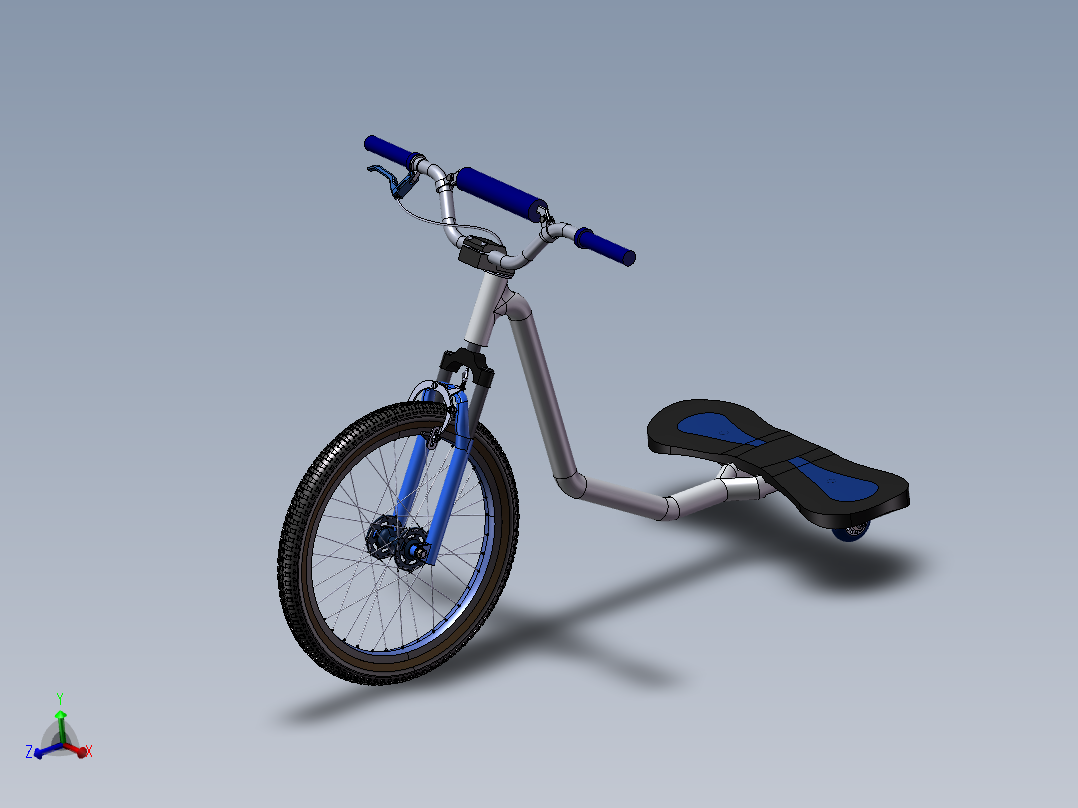 93---滑板自行车三维模型sw2016三维图纸模型设计图纸