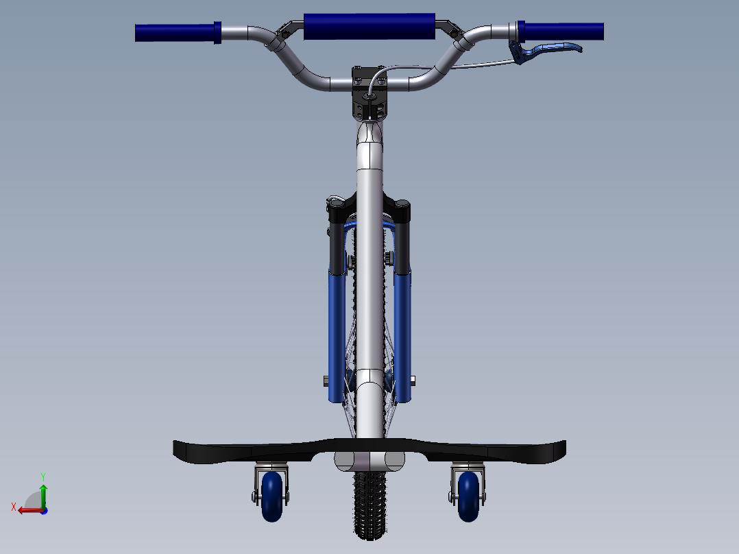 93---滑板自行车三维模型sw2016三维图纸模型设计图纸后视图