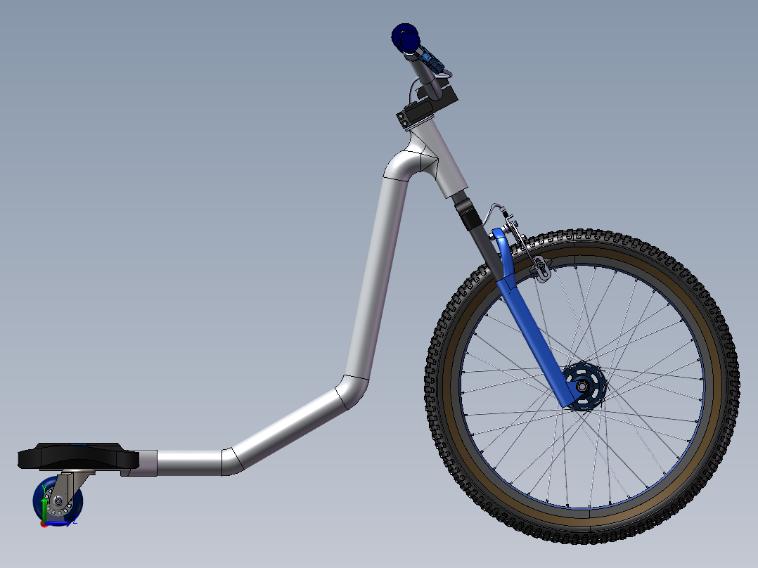 93---滑板自行车三维模型sw2016三维图纸模型设计图纸左视图