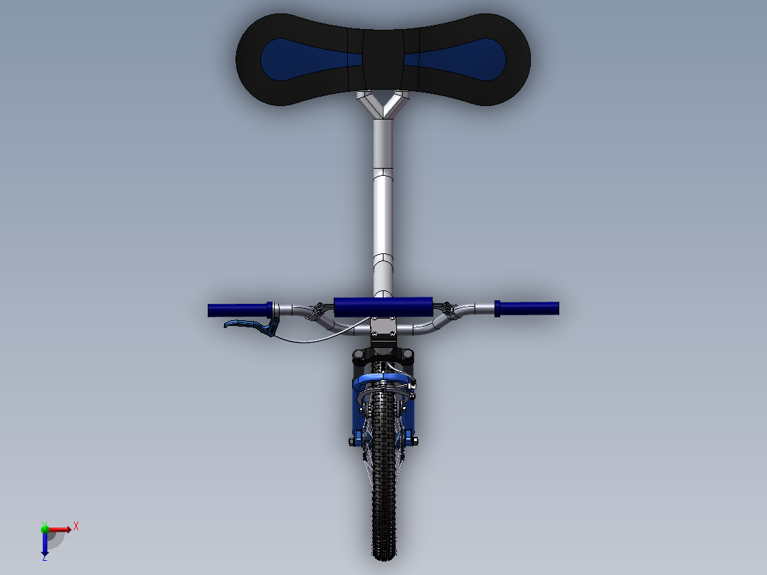 93---滑板自行车三维模型sw2016三维图纸模型设计图纸俯视图