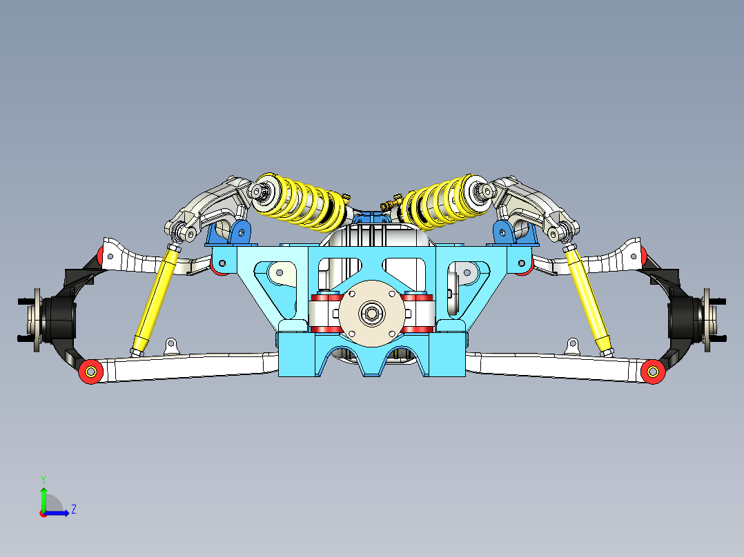 小型跑车悬臂悬架左视图
