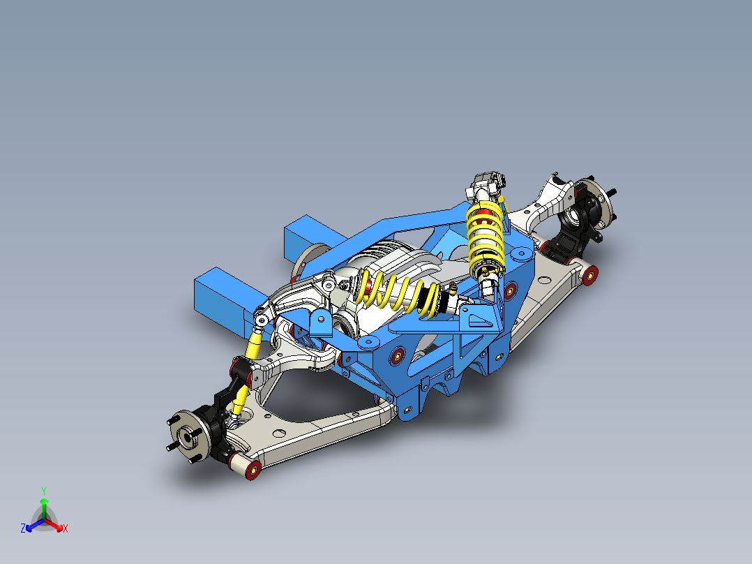 小型跑车悬臂悬架正等轴测图