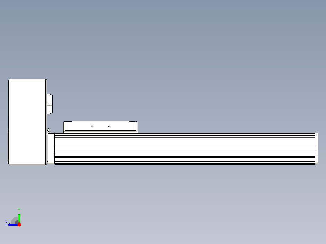 同步带全封闭直线模组TPA-HCB-105D-90-L250-RU-Y-P20-N3右视图