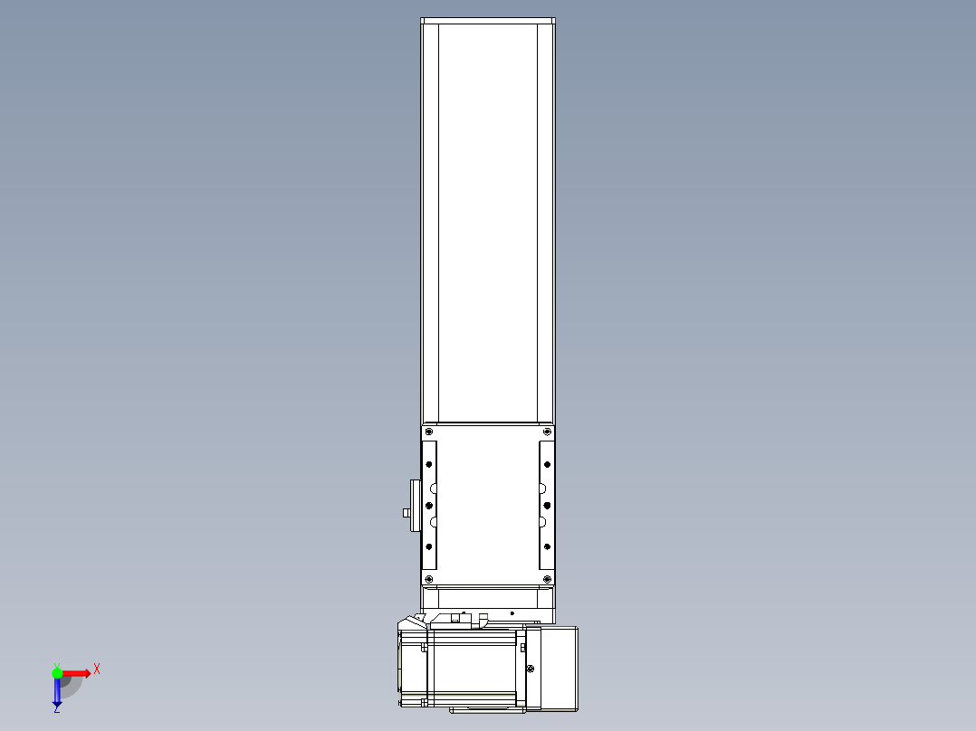 同步带全封闭直线模组TPA-HCB-105D-90-L250-RU-Y-P20-N3俯视图