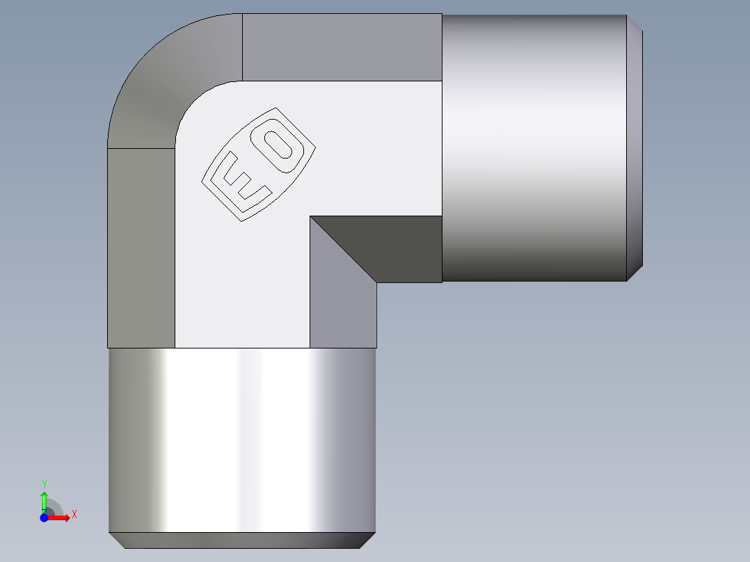 卡套式工业通用硬管接头EO_Union_elbow_W08S71X前视图