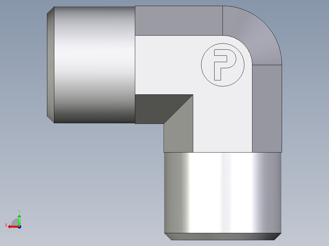 卡套式工业通用硬管接头EO_Union_elbow_W08S71X后视图
