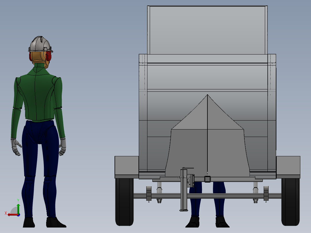 精美拖车模型后视图