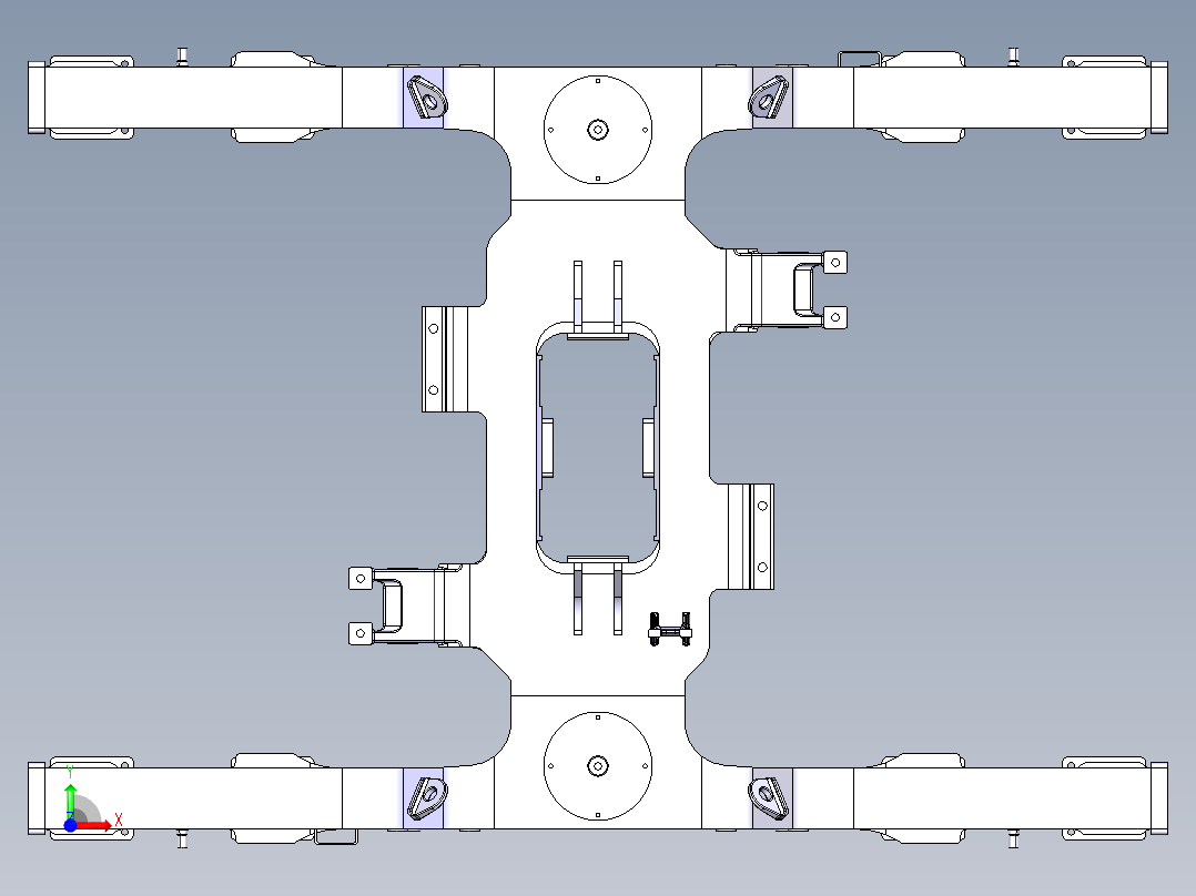 动车构架和横梁前视图