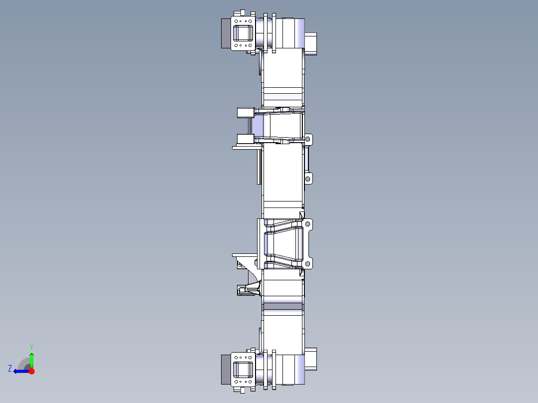 动车构架和横梁右视图