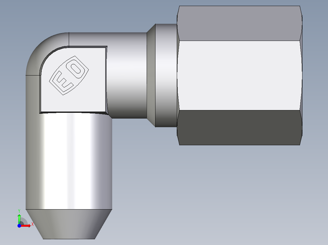 卡套式工业通用硬管接头EO_Weld_elbown_WAS06L前视图