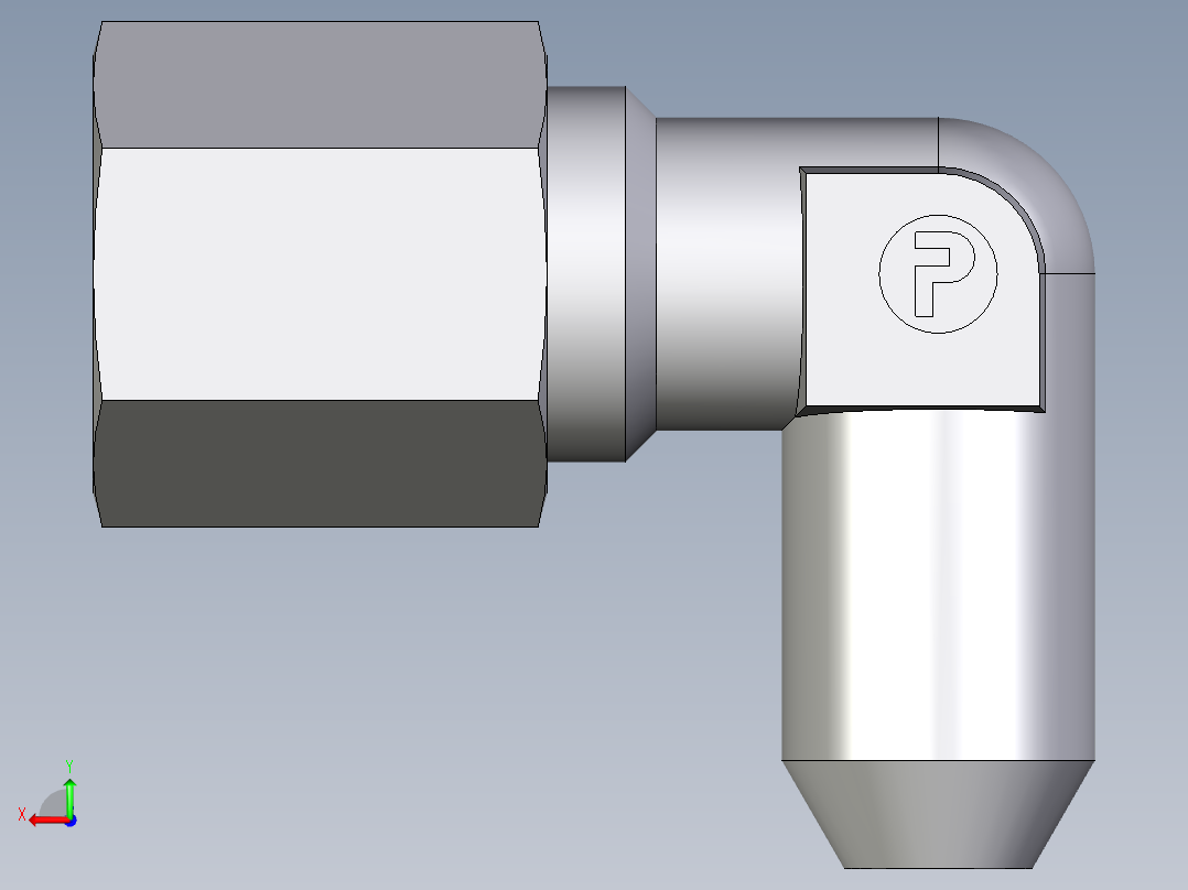 卡套式工业通用硬管接头EO_Weld_elbown_WAS06L后视图