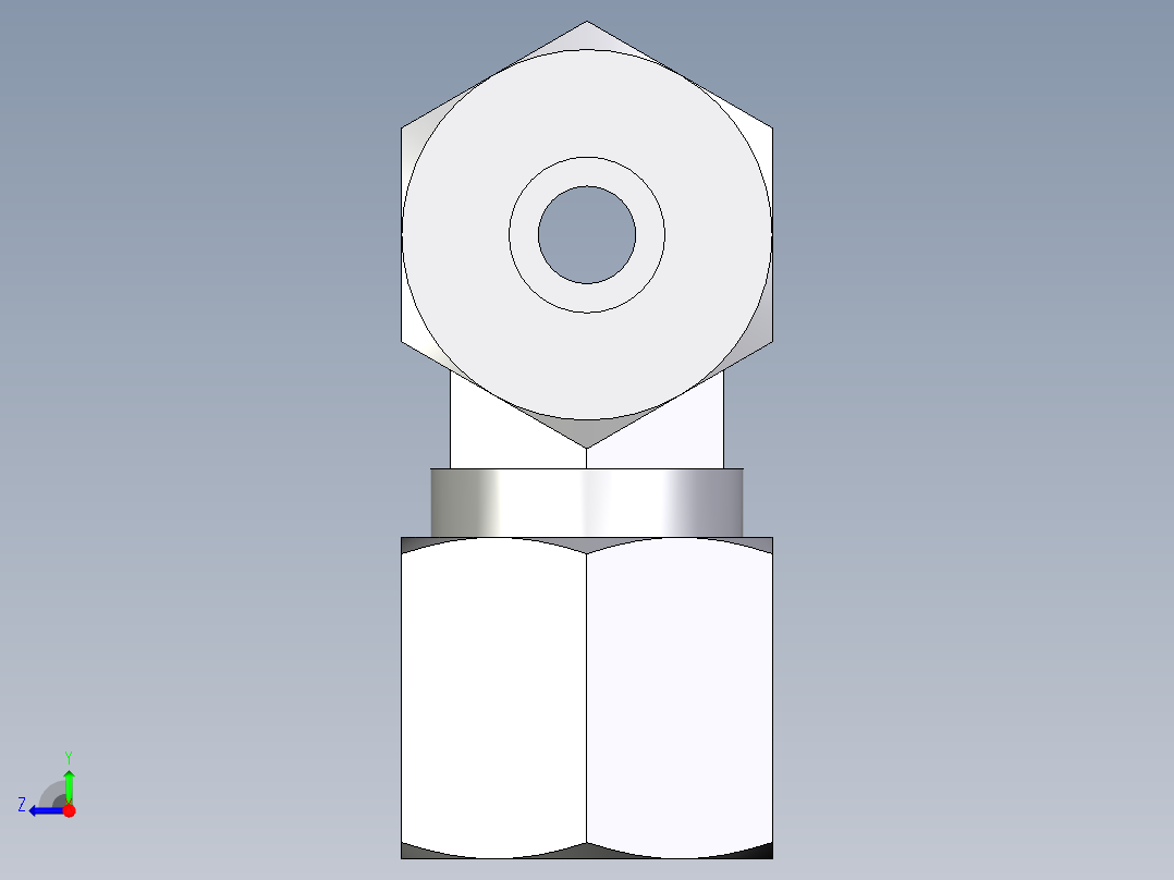 卡套式工业通用硬管接头EO_Union_tee_T08SCF右视图