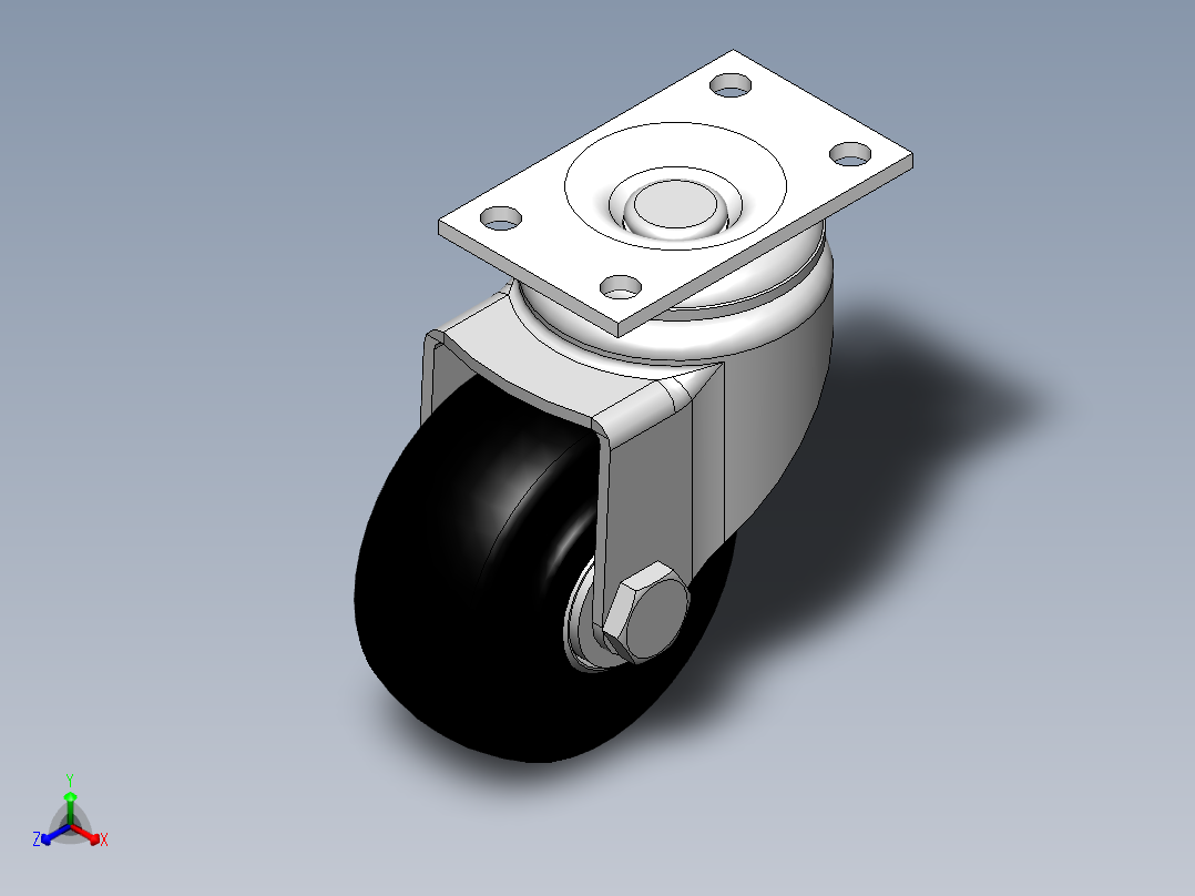 科顺脚轮Colson-1_02266_45正等轴测图