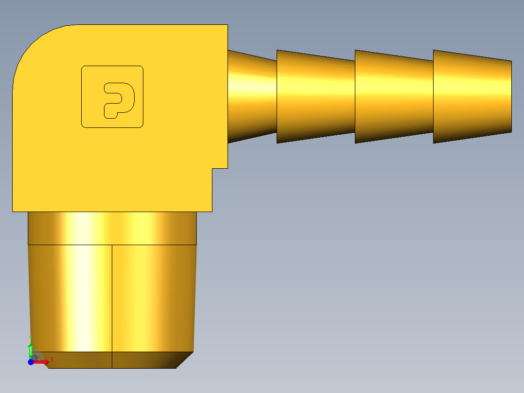 倒齿式工业管接头Hose Barb 90Deg Elbow to Male Pipe 129HB-3-2前视图