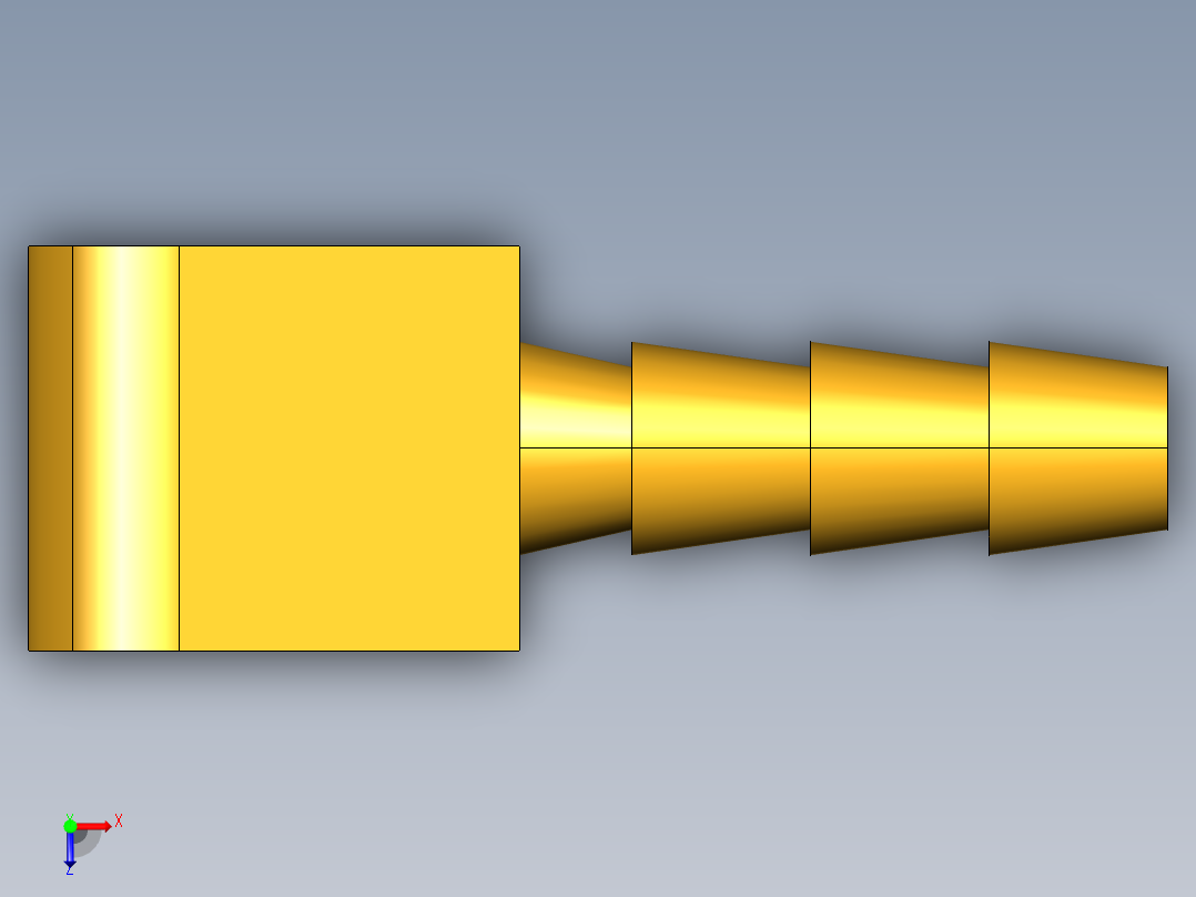 倒齿式工业管接头Hose Barb 90Deg Elbow to Male Pipe 129HB-3-2俯视图