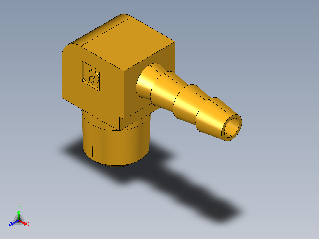倒齿式工业管接头Hose Barb 90Deg Elbow to Male Pipe 129HB-3-2正等轴测图