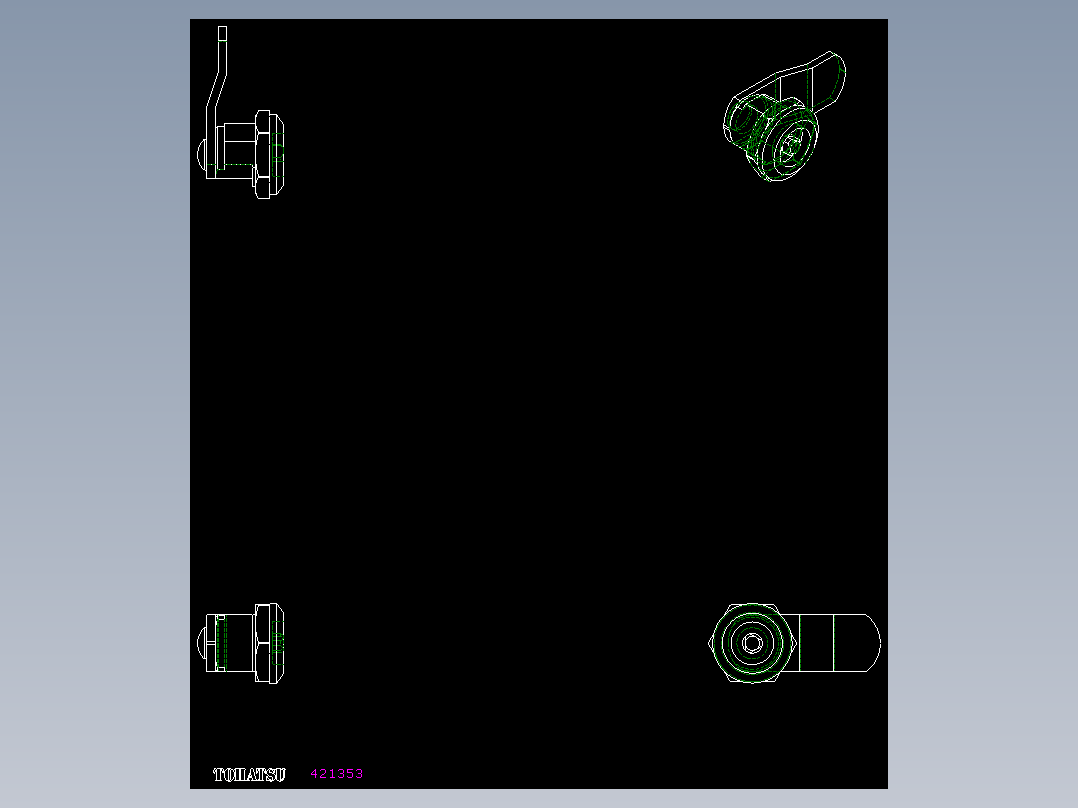 鎖CQ-2D多系列多零件图纸模型