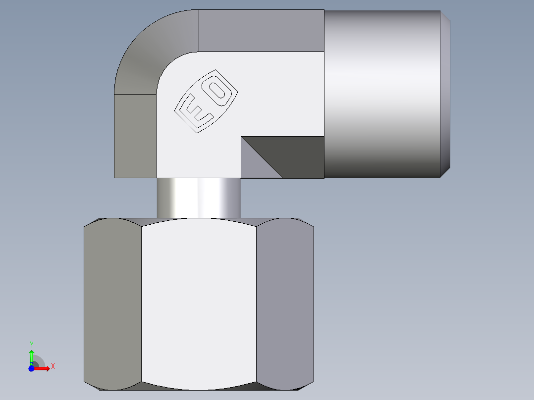 卡套式工业通用硬管接头EO_Standpipe_elbow_EVW08SOMDCF前视图