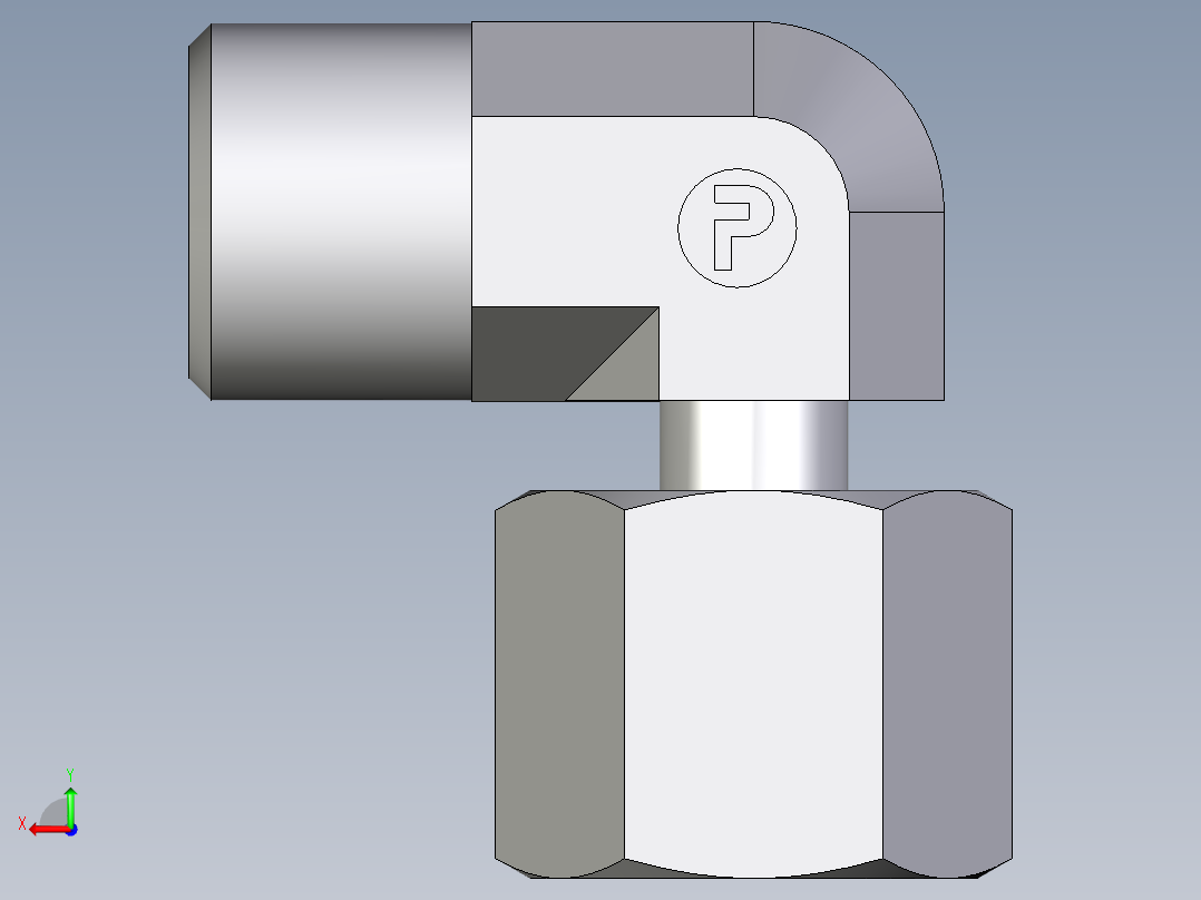 卡套式工业通用硬管接头EO_Standpipe_elbow_EVW08SOMDCF后视图
