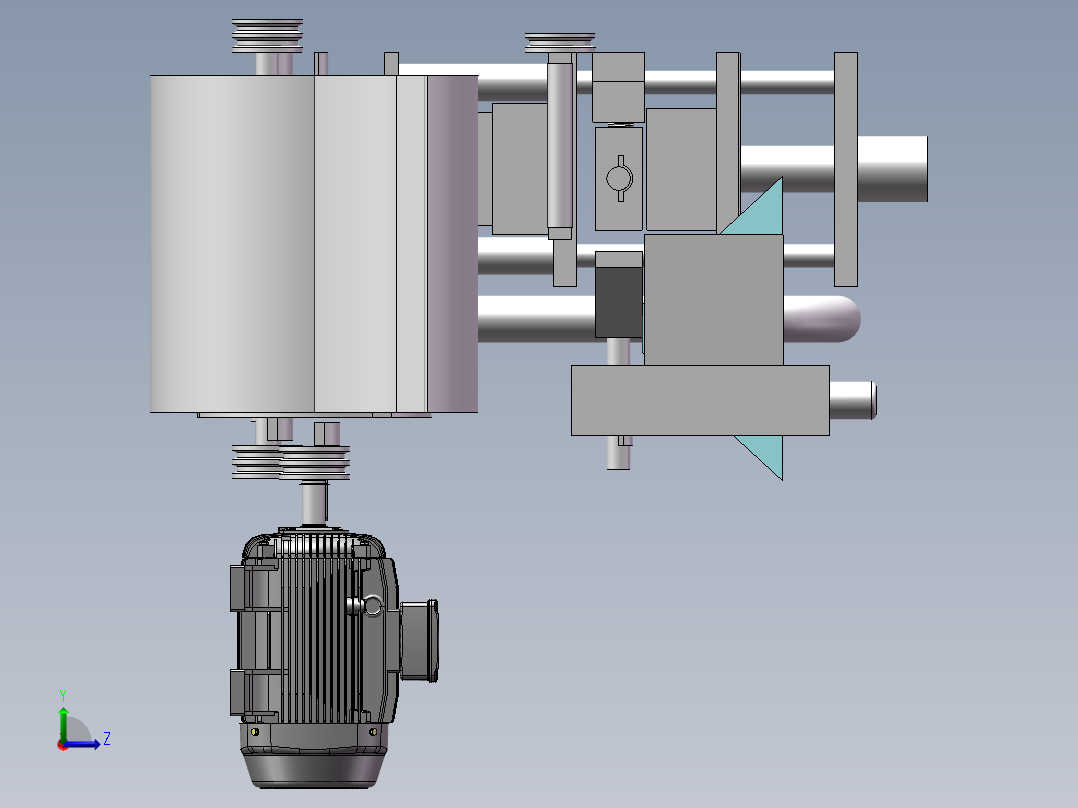 秸秆打包机 三维图纸 和 说明书左视图