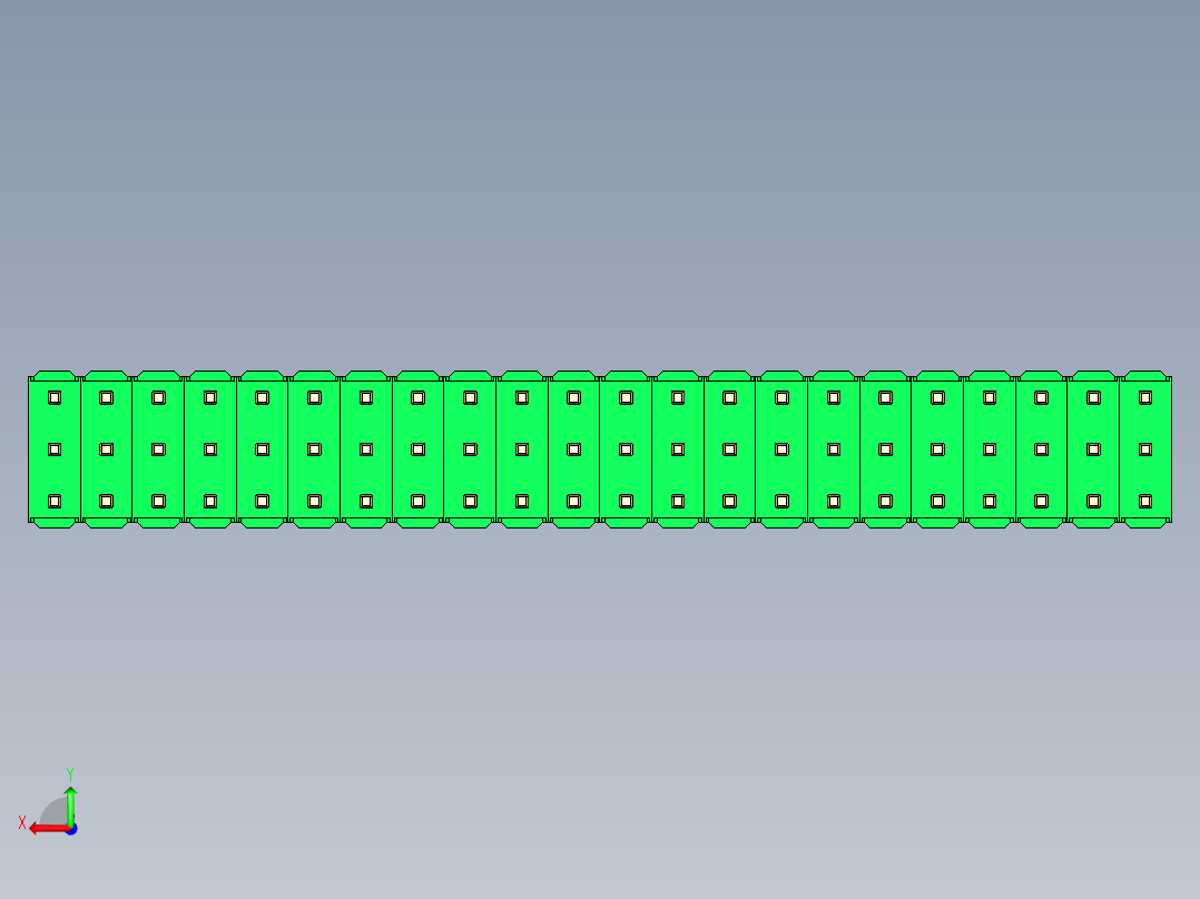 彩色公头100mil（2.54mm）系列-DS1021_green_3x22p_100mil_Type43_rev1.0后视图