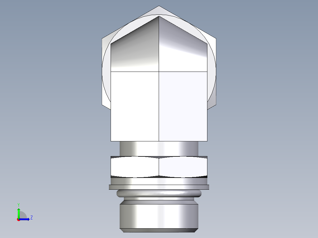 卡套式工业通用硬管接头EO_Adjustable_Locknut_elbow_WEE18LMORCF左视图
