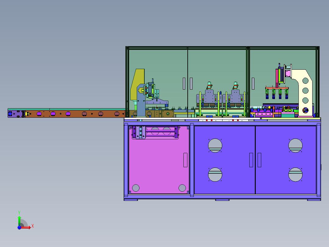 手机充电器自动测试点胶组装线前视图