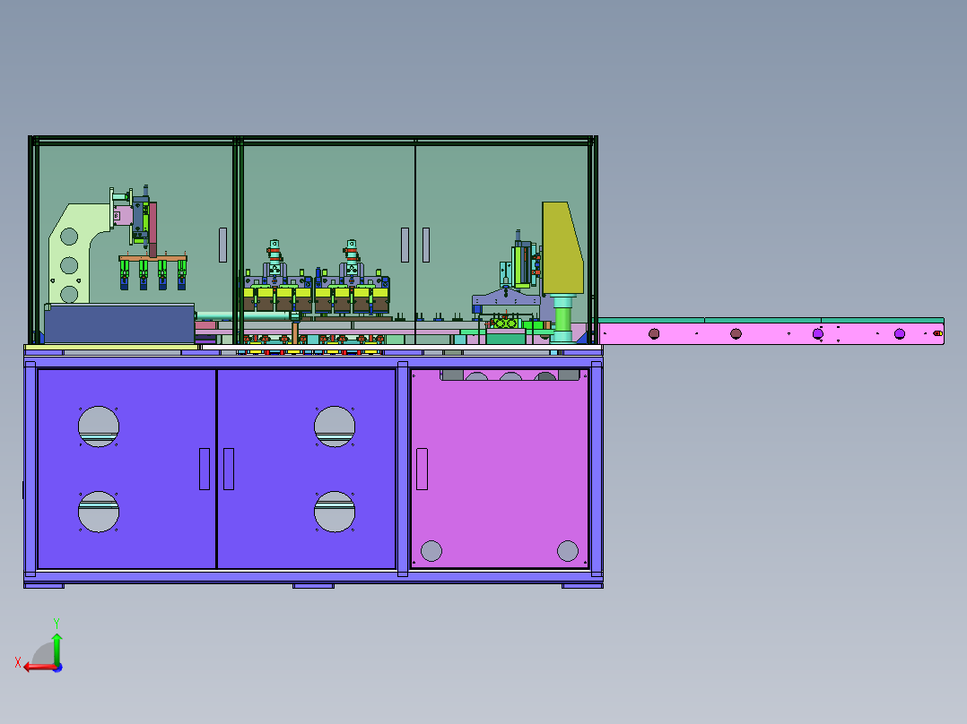 手机充电器自动测试点胶组装线后视图