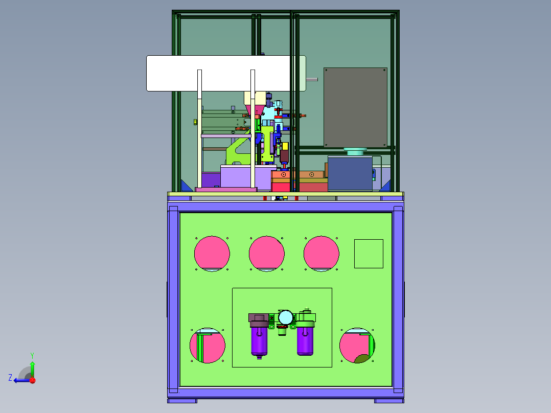 手机充电器自动测试点胶组装线右视图