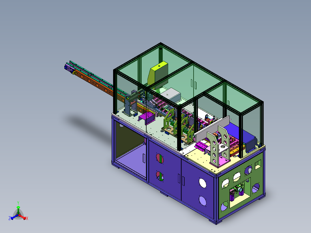 手机充电器自动测试点胶组装线正等轴测图