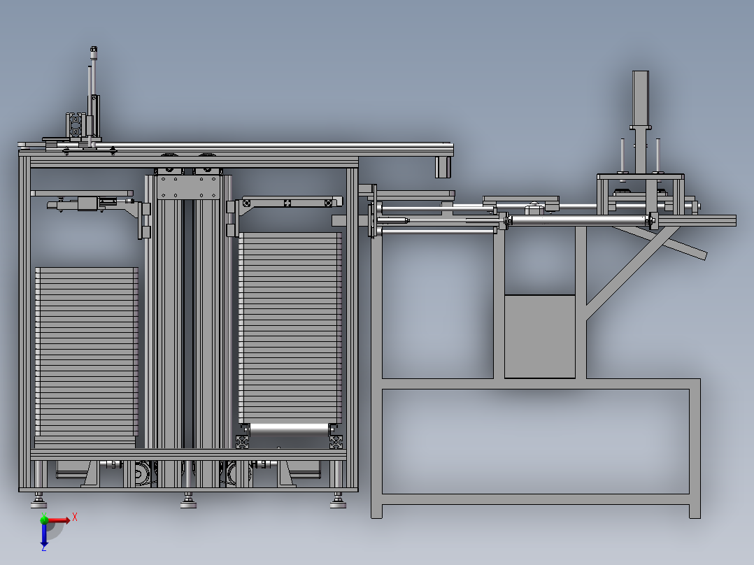手机外壳的自动化生产加工设备俯视图