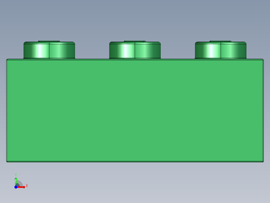 乐高套装 4421基本积木-4109679 - 3622 Dark Green Brick 1 x 3.STEP前视图