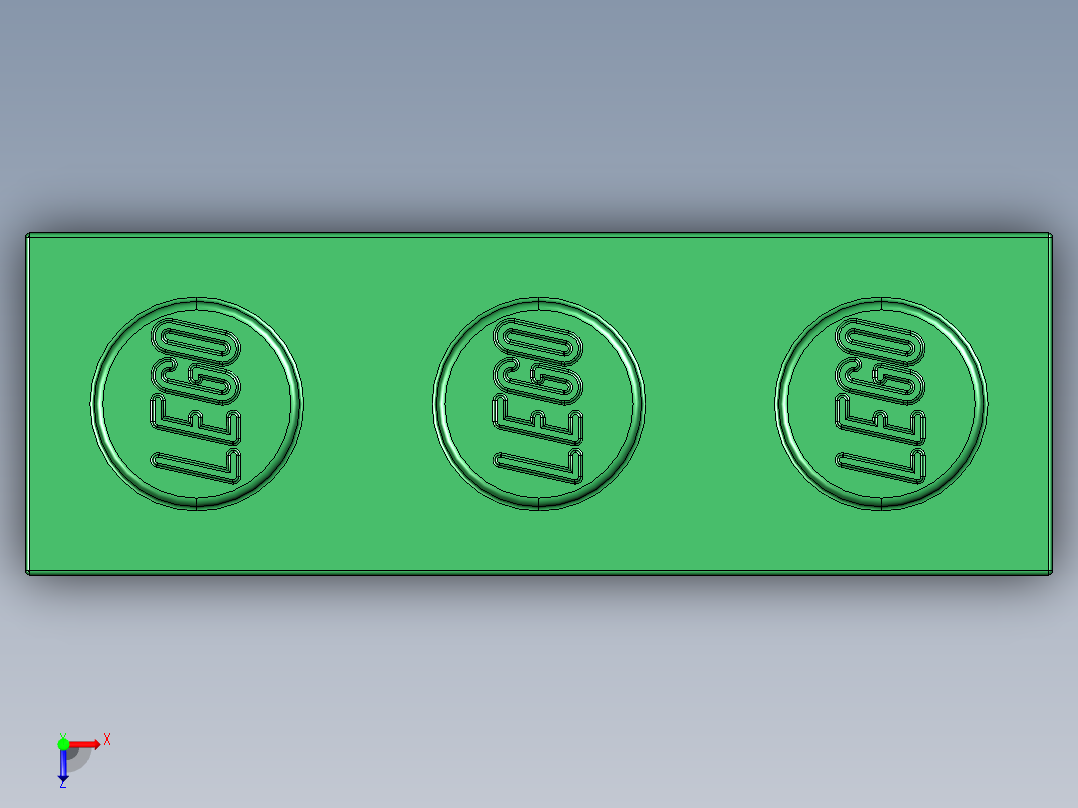 乐高套装 4421基本积木-4109679 - 3622 Dark Green Brick 1 x 3.STEP俯视图