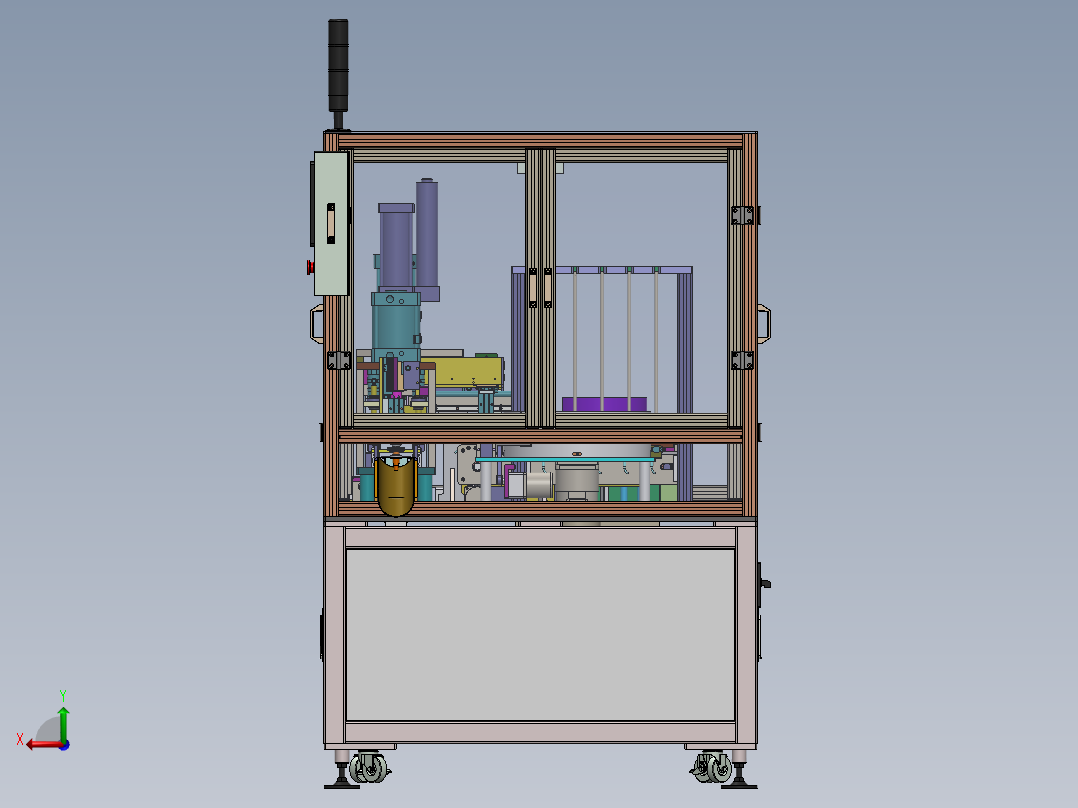 G594 齿轮轴承压装机 工件自动组装 治具循环后视图