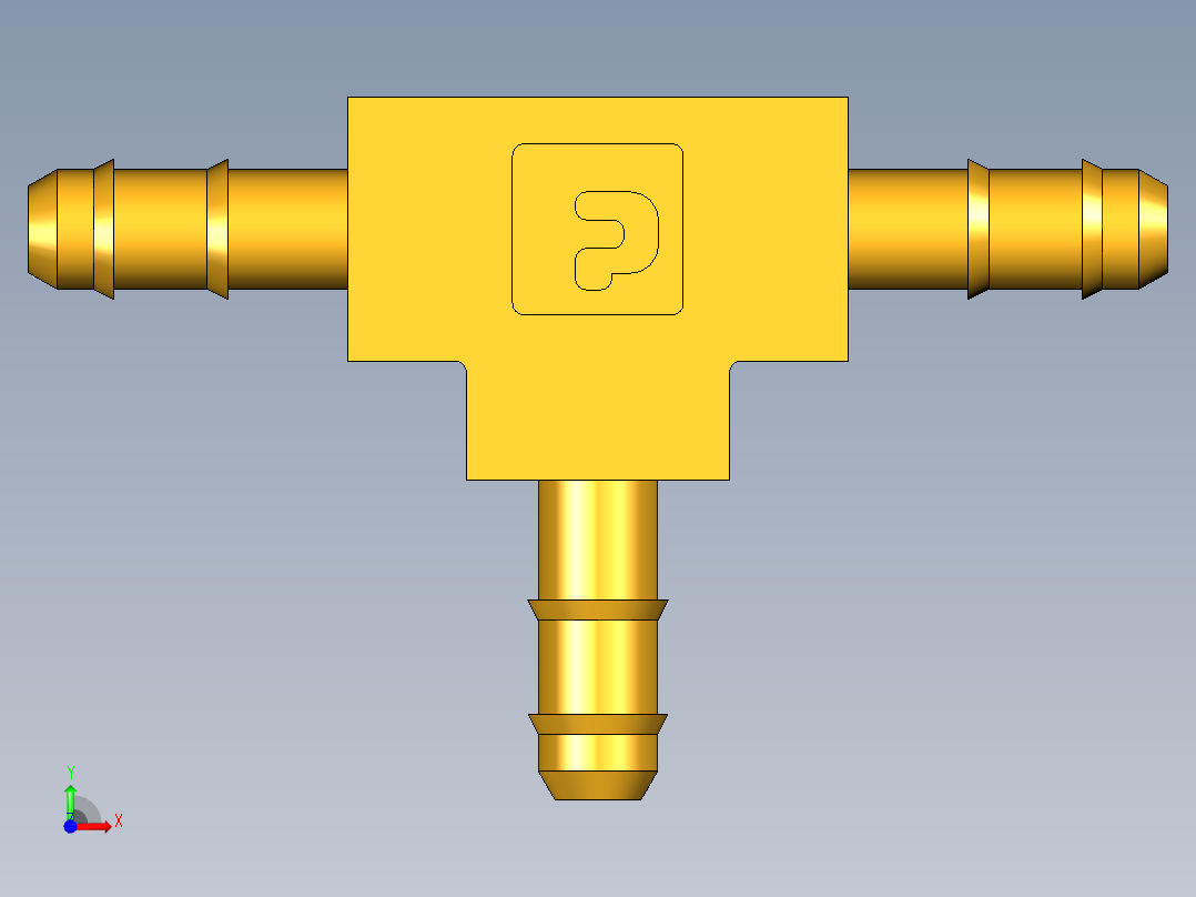 工业通用螺蚊管倒齿式工业硬管接头Union Tee 224-5_32前视图