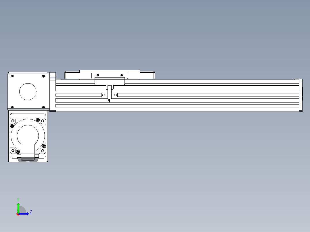 同步带全封闭直线模组TPA-HCB-110D-90-L200-LP-Y-P40-N3左视图
