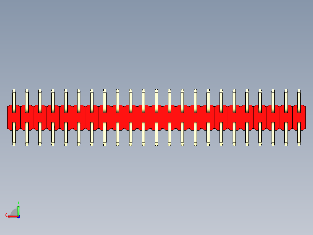 彩色公排针 100mil 2.54mm 系列-DS1022_red_46p_100mil_TypeSMT_rev1.0后视图