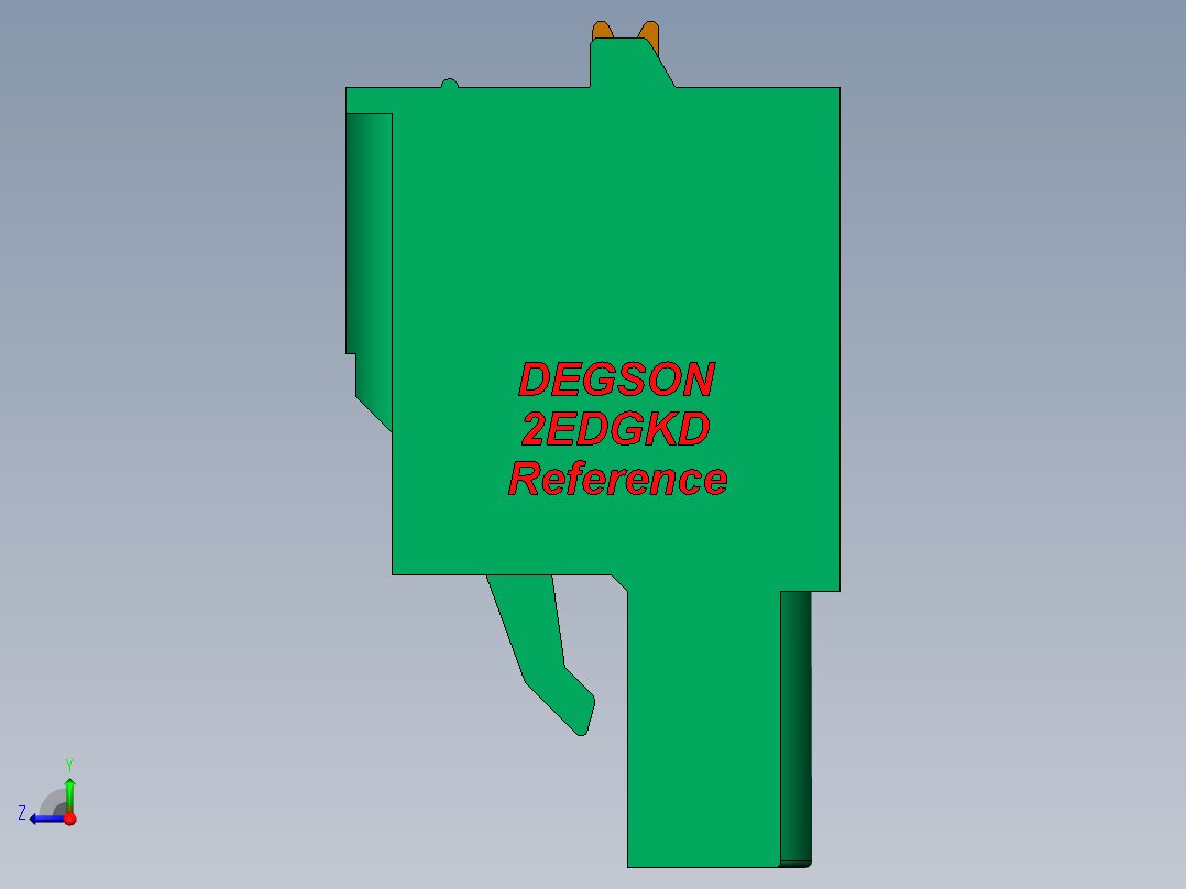 DEGSON 2EDG 系列 5.0mm 可插拔接线端子组-2EDGKD-5.0_5.08-xxP-14-00AH右视图