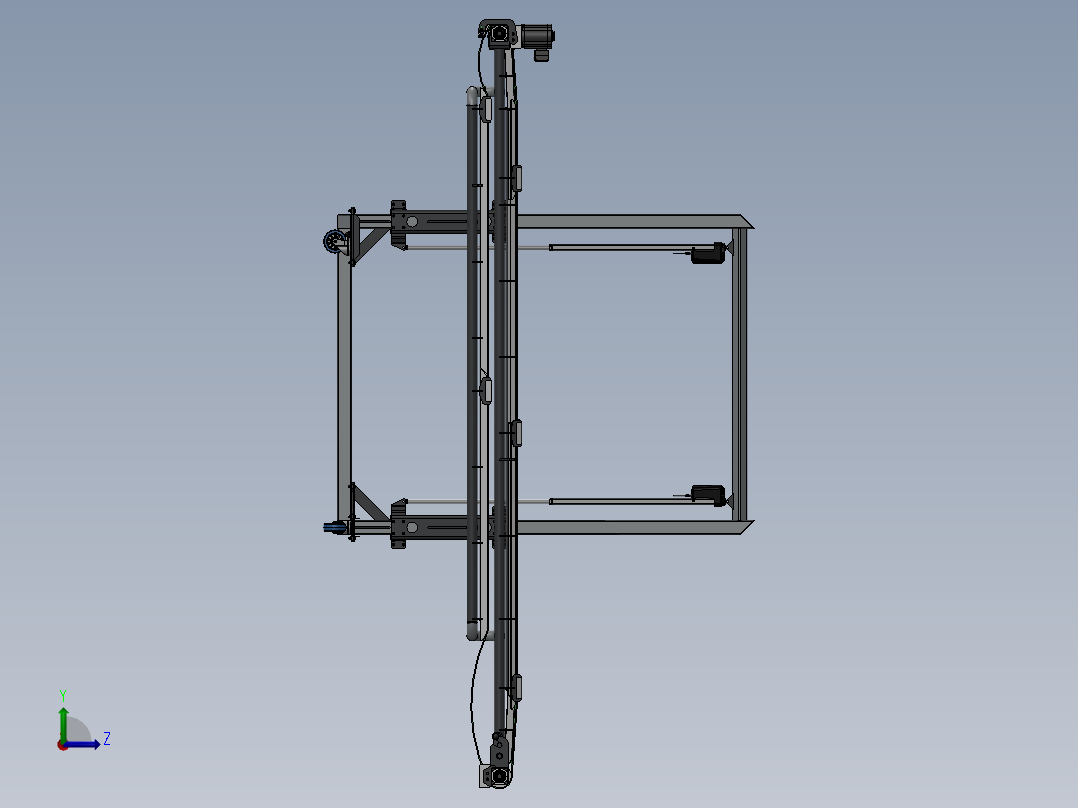 Transfer Conveyor带提升机构的传送带计左视图