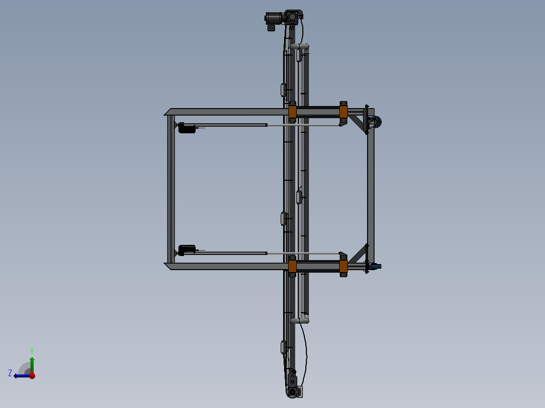 Transfer Conveyor带提升机构的传送带计右视图