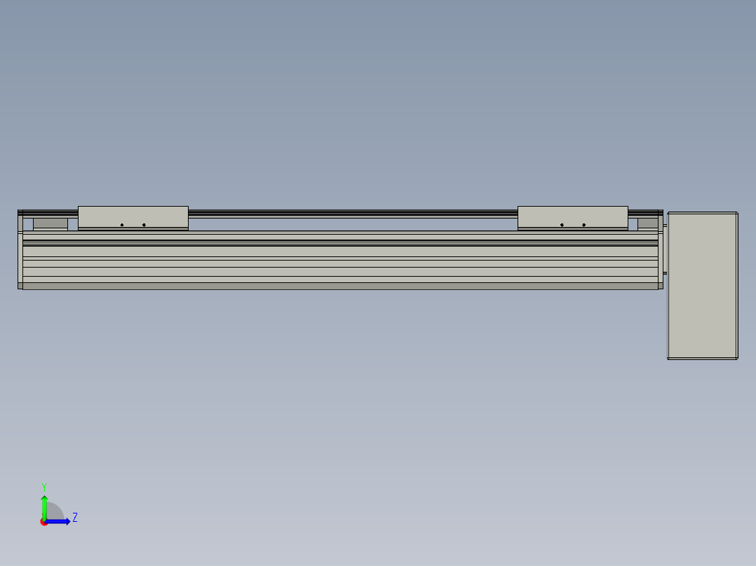 直线模组WG-LHB12-S400-LD设计图纸左视图