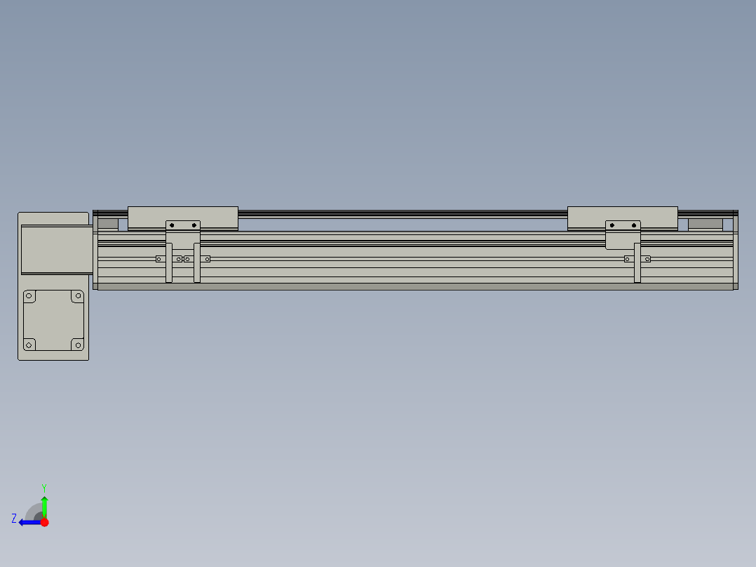 直线模组WG-LHB12-S400-LD设计图纸右视图