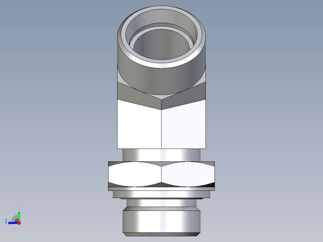 卡套式工业通用硬管接头EO_Adjustable_locknut_45_deg_elbow_VEE22LROMDCF右视图