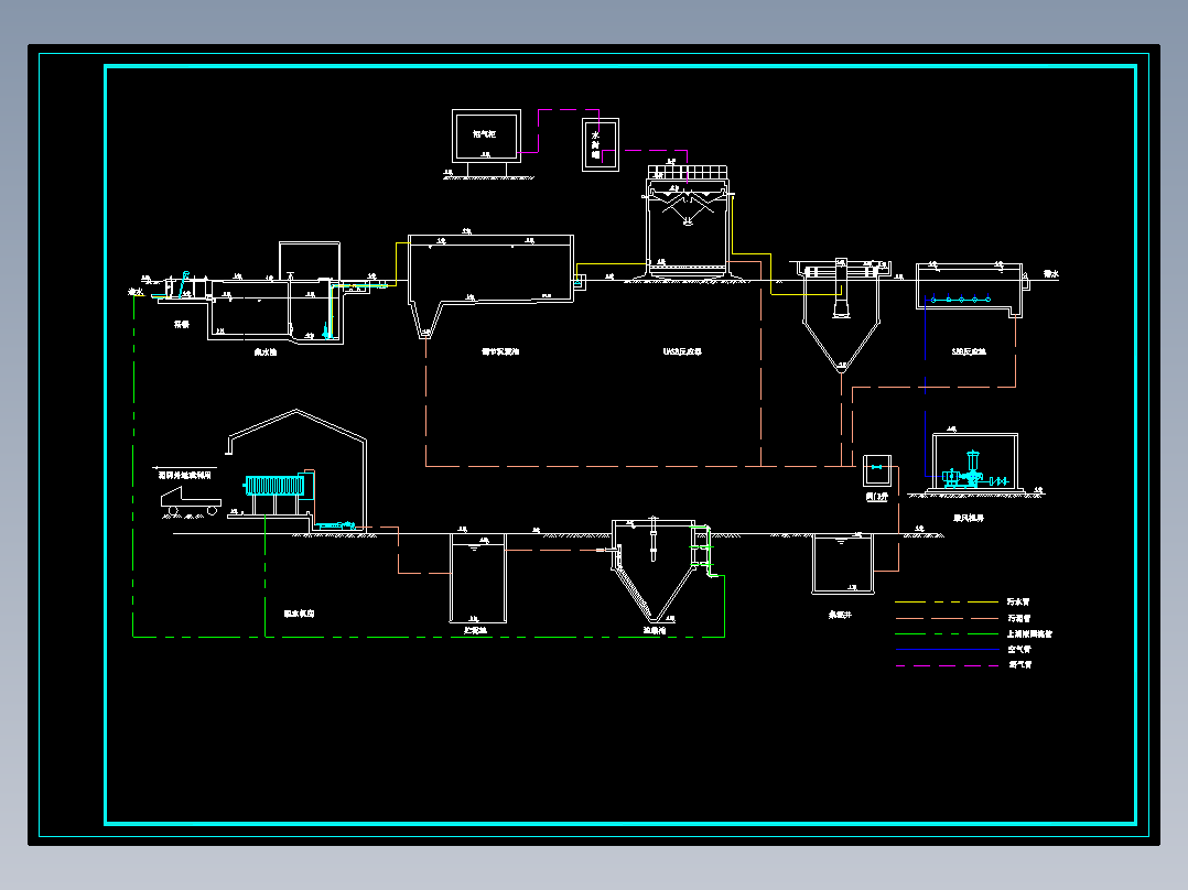 UASB+SBR工艺酿酒废水处理设计图集