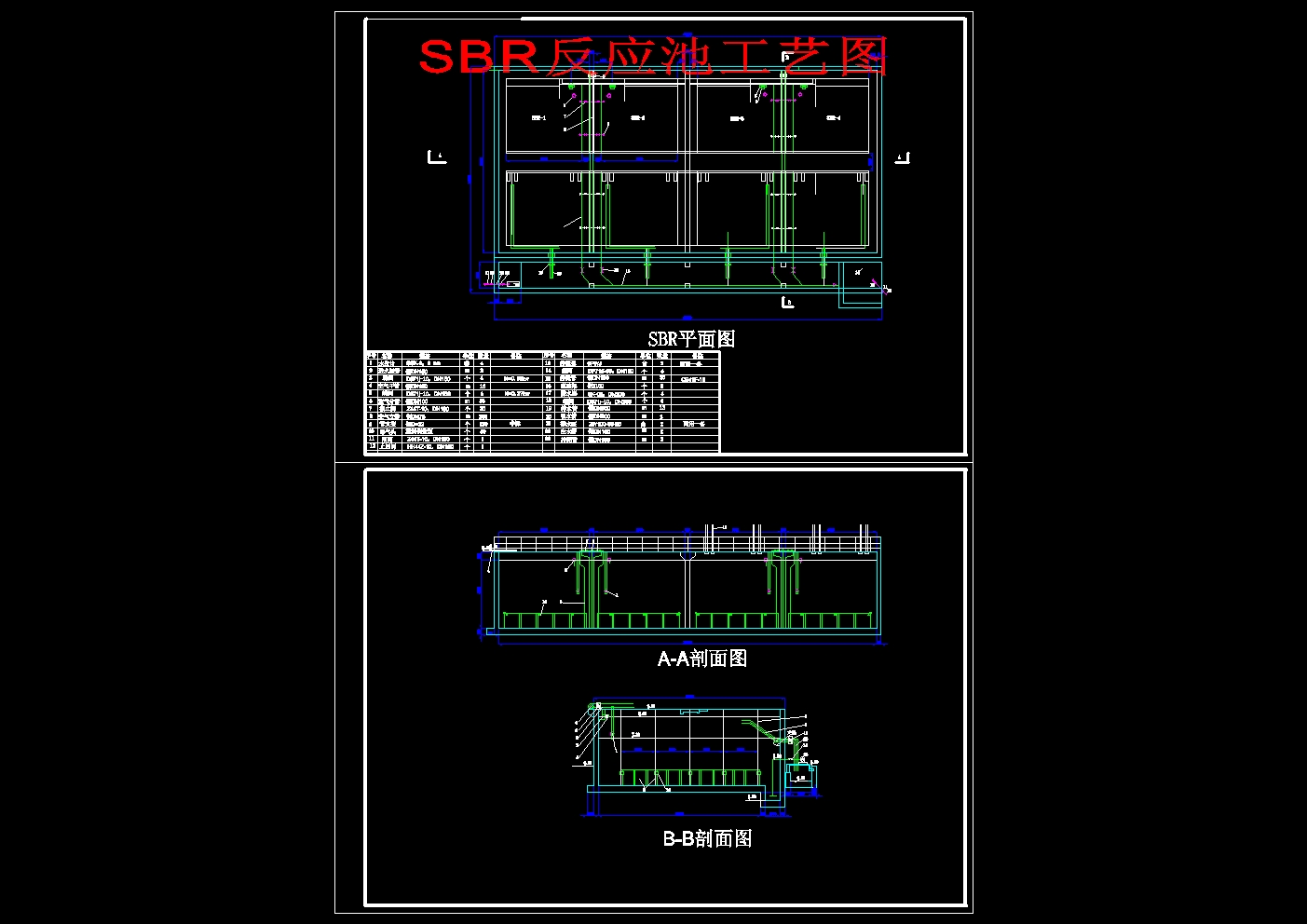 UASB+SBR工艺酿酒废水处理设计图集