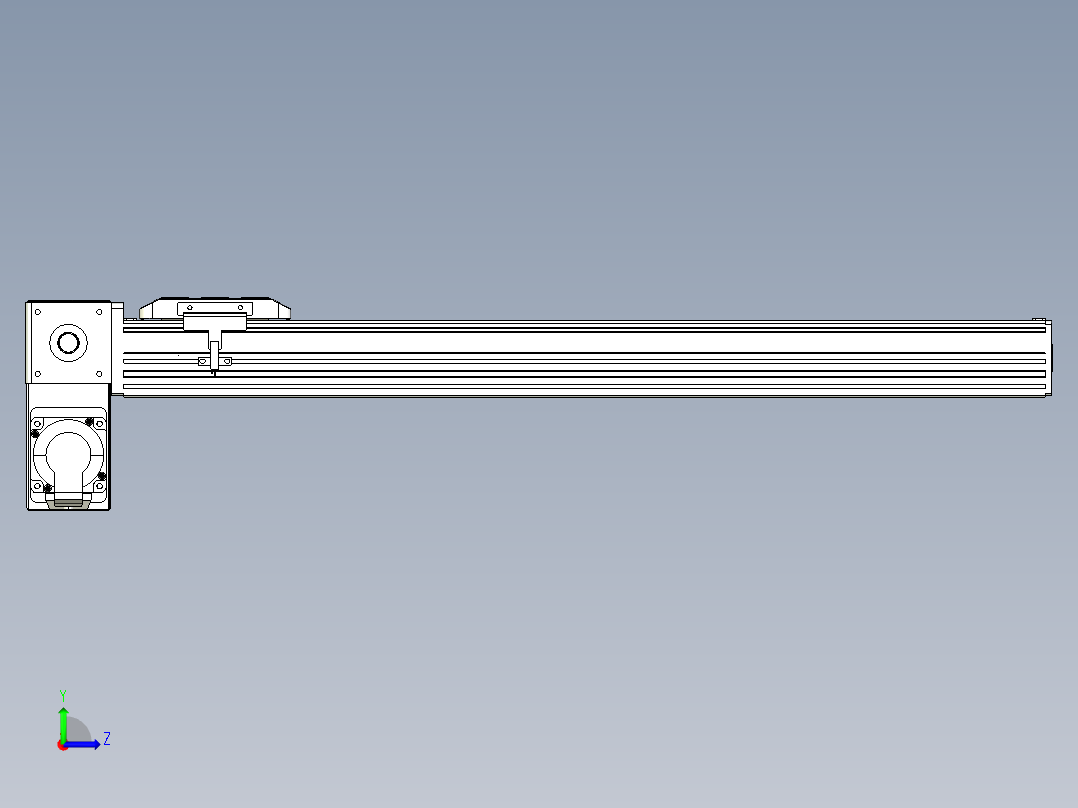 同步带全封闭直线模组TPA-HCB-85D-90-L550-LP-C-P20-N3左视图