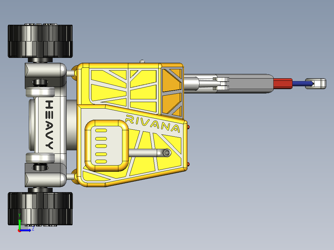 黄色皮卡起重机玩具左视图